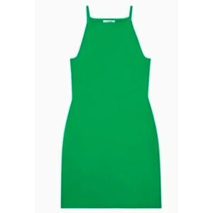 Cos Women's Kelly Green Knit Bodycon Mini Tank Dress NWT 120 XS